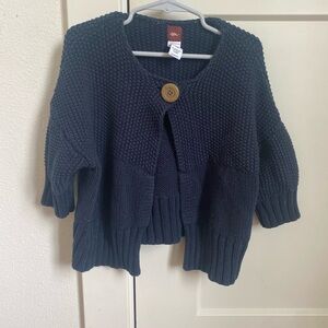 Tea Collection Navy Blue Girls Sweater with Button